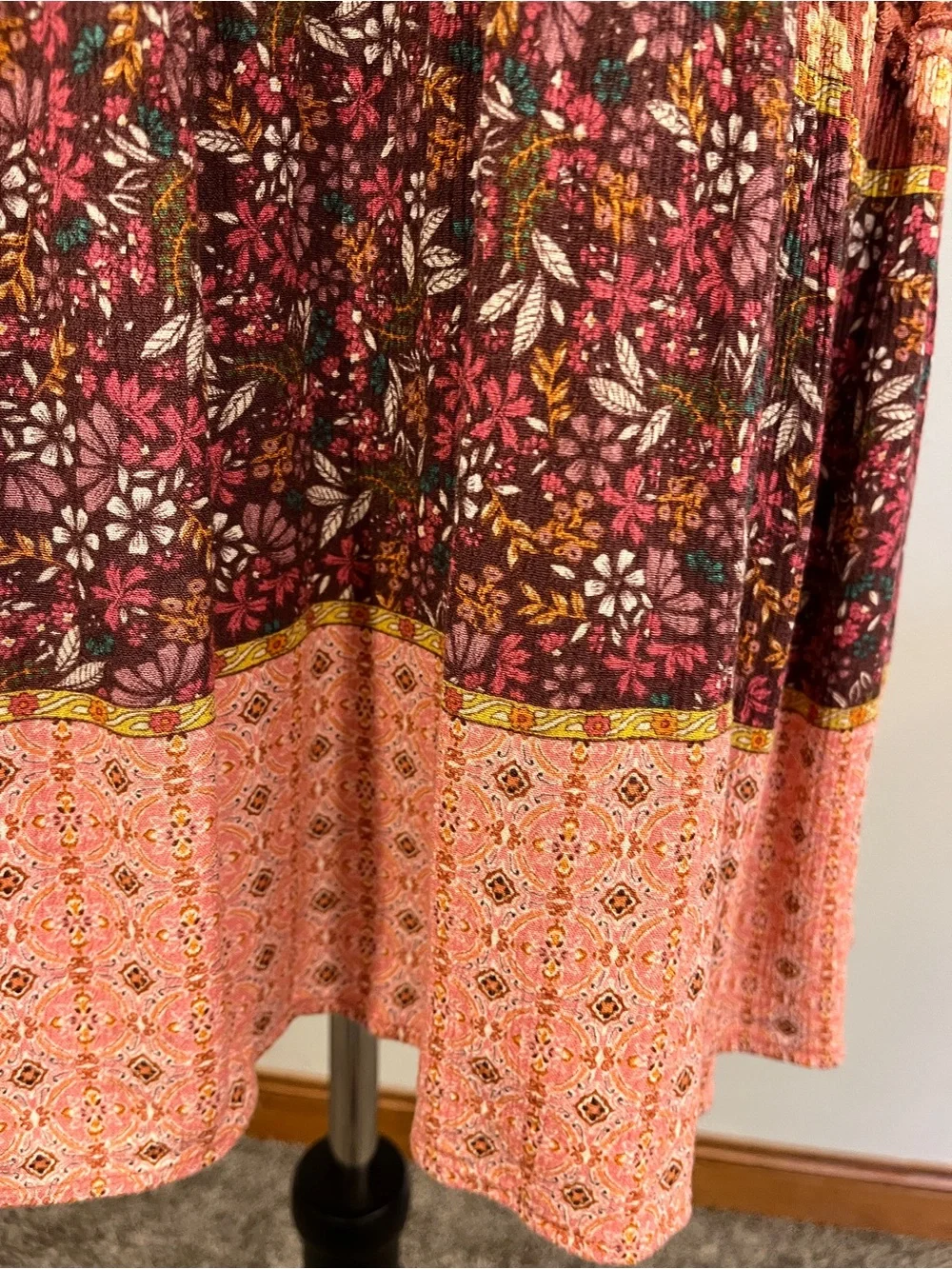 Knox Rose short sleeves Floral V-Neck‎ mini Dress size extra small
